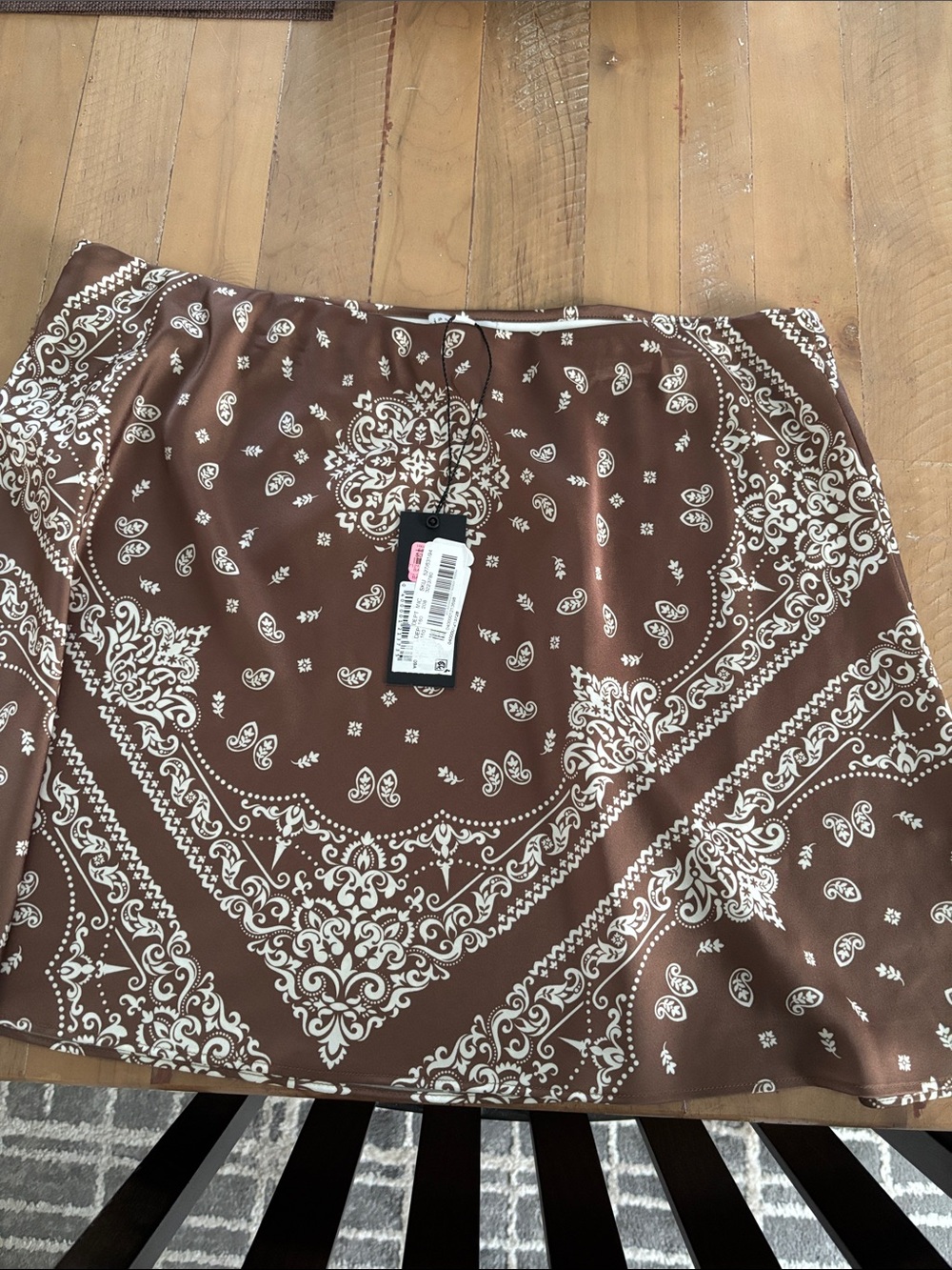 Gianni Bini Brown Bandana-Print Mini Skirt
